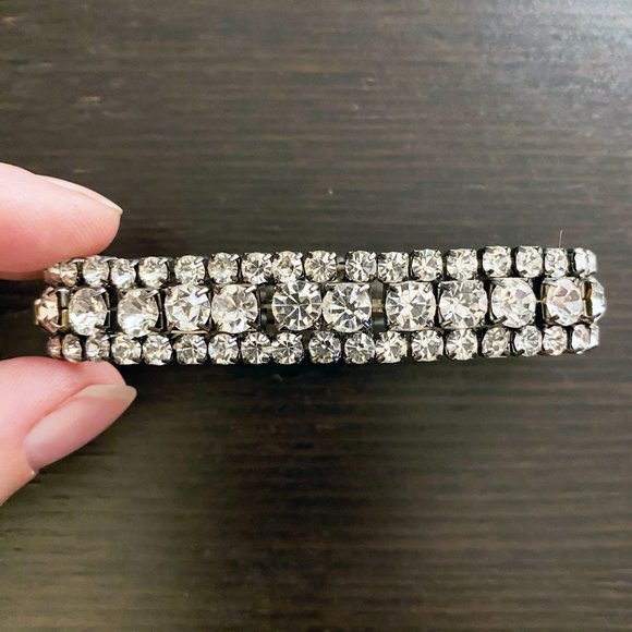 GORGEOUS VINTAGE RHINESTONE STRETCH BRACELET BANGLE - Picture 5 of 9